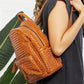 Bohemian Certainly Chic Faux Leather Woven Backpack Bag