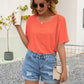 Bohemian Round Neck Mesh Back Detail Short Sleeve Top