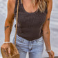 Sleeveless Waffle Knit Scoop Neck Tank Top