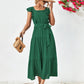 Evelyn Bohemian Tie Belt Ruffle Tier Midi Dress