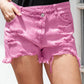Asymmetrical Crossover Distressed Denim Shorts