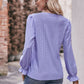Bohemian Exposed Seam Round Neck Long Sleeve Cropped Top