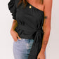 Women's Tied Puff Sleeve One-Shoulder Trendy Top