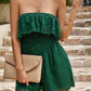 Boho Floral Strapless Layered Smocked Romper