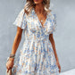 Chloe Boho Printed Flutter Sleeve V-Neck Dress