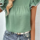 Boho Pleated Detail Flutter Sleeve Blouse