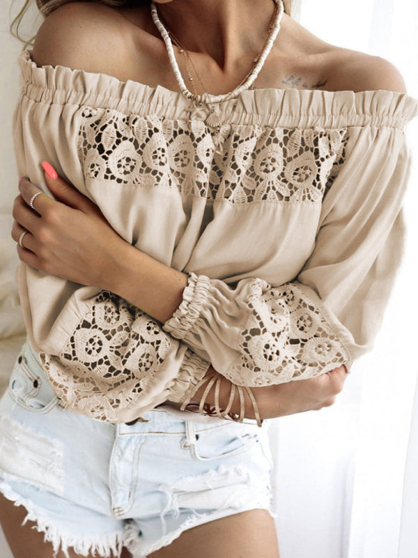 Women’s Crochet Boho Off the Shoulder Top