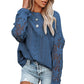 Women's Long Sleeve Cutout Petal Crochet Sleeve Boho Sweater