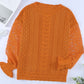 Women's Long Sleeve Cutout Petal Crochet Sleeve Boho Sweater