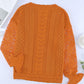 Women's Long Sleeve Cutout Petal Crochet Sleeve Boho Sweater