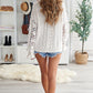 Women's Long Sleeve Cutout Petal Crochet Sleeve Boho Sweater