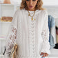 Women's Long Sleeve Cutout Petal Crochet Sleeve Boho Sweater