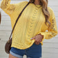 Women's Long Sleeve Cutout Petal Crochet Sleeve Boho Sweater