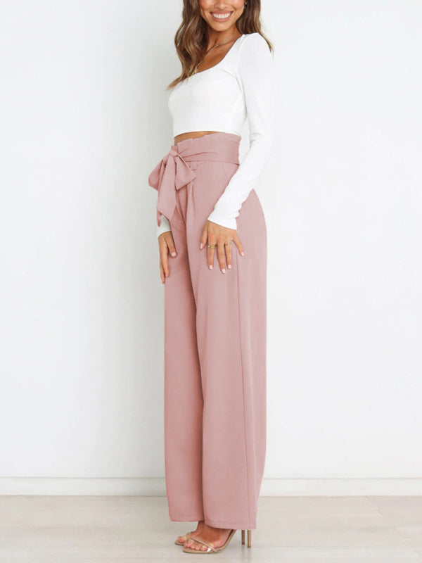 Women's Casual Loose Fit High Waist Career Trouser Pants