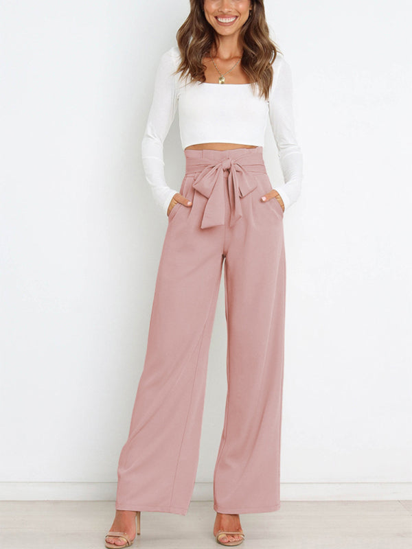 Women's Casual Loose Fit High Waist Career Trouser Pants