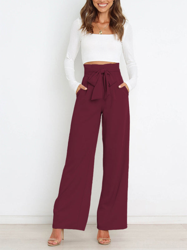 Women's Casual Loose Fit High Waist Career Trouser Pants