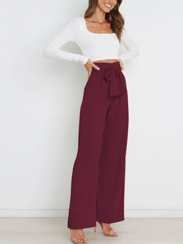 Women's Casual Loose Fit High Waist Career Trouser Pants