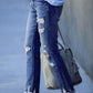 Women’s Rip Vibes Distressed Straight Leg Denim Jeans