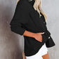 Women’s Button-down Collar Oversized Corduroy Shirt Jacket Shacket