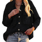 Women’s Button-down Collar Oversized Corduroy Shirt Jacket Shacket