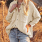 Women’s Button-down Collar Oversized Corduroy Shirt Jacket Shacket