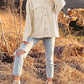 Women’s Button-down Collar Oversized Corduroy Shirt Jacket Shacket