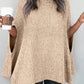 Women's Solid Color Ribbed Turtleneck Sweater Cape