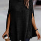 Women's Solid Color Ribbed Turtleneck Sweater Cape