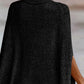 Women's Solid Color Ribbed Turtleneck Sweater Cape