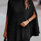 Women's Solid Color Ribbed Turtleneck Sweater Cape