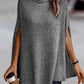 Women's Solid Color Ribbed Turtleneck Sweater Cape