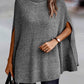 Women's Solid Color Ribbed Turtleneck Sweater Cape