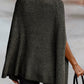 Women's Solid Color Ribbed Turtleneck Sweater Cape