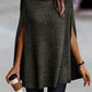 Women's Solid Color Ribbed Turtleneck Sweater Cape