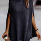 Women's Solid Color Ribbed Turtleneck Sweater Cape