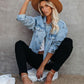 Women's Cropped Trendy Frayed Hem Denim Jacket
