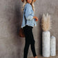 Women's Cropped Trendy Frayed Hem Denim Jacket