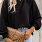 Women's Mock Neck Ruffle Loose Lantern Top