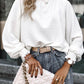 Women's Mock Neck Ruffle Loose Lantern Top