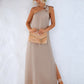 Trendy Silky Sexy Slanted Shoulder Strap Long Maxi Dress