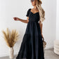 Boho and Trendy Short-Sleeved off-the-shoulder Sexy Backless strappy High-Waisted Dress