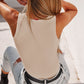 Women's Sexy Ribbed Button Front Sleeveless Bodysuit