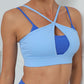 Women's Contrast Color Splicing Fitness Sports Yoga Cross Bra