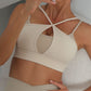 Women's Contrast Color Splicing Fitness Sports Yoga Cross Bra