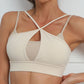 Women's Contrast Color Splicing Fitness Sports Yoga Cross Bra