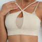 Women's Contrast Color Splicing Fitness Sports Yoga Cross Bra