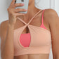 Women's Contrast Color Splicing Fitness Sports Yoga Cross Bra