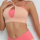 Women's Contrast Color Splicing Fitness Sports Yoga Cross Bra