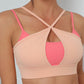 Women's Contrast Color Splicing Fitness Sports Yoga Cross Bra
