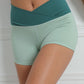 Women's Contrast V-Cut Tiny Waist Gym Shorts